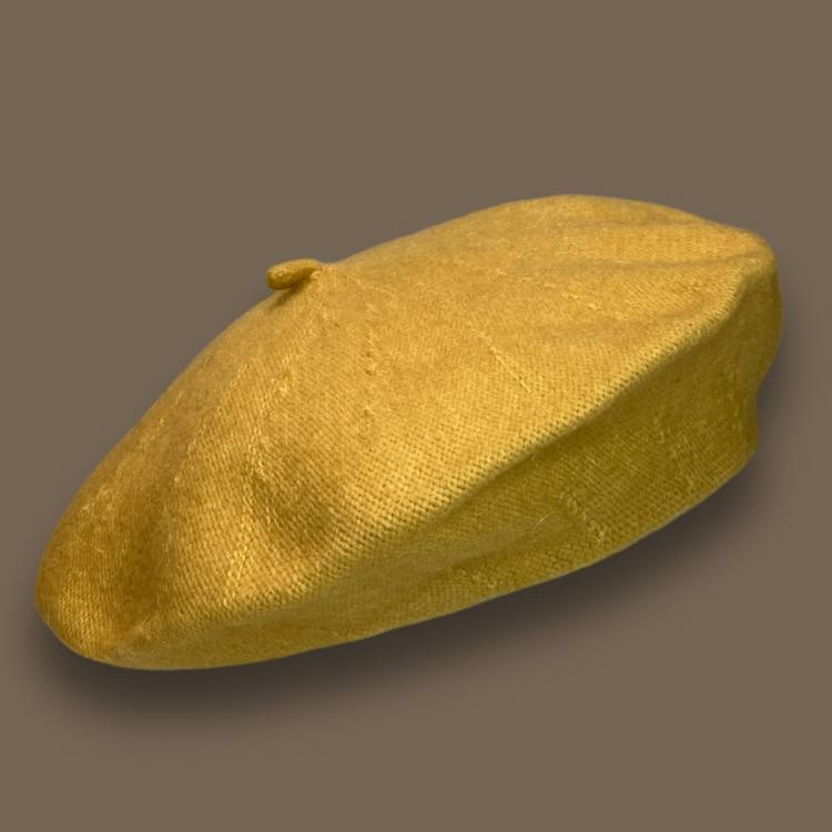 Фетровый берет (горчично-желтый)