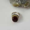 Йеменское серебряное кольцо «Я Али» (Красный камень)