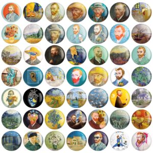 Значки с картинами Ван Гога — огромный набор из 49 шт.