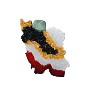 Стальная женская брошь «Карта Ирана»