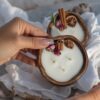 Аромасвечи в дереве: корица, роза и лимон