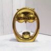 Золотистый керамический подсвечник «Сова»