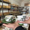 Керамическая чайная пара с листьями
