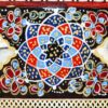 Латунное панно «Птицы и цветы» в прямоугольной рамке Хатам