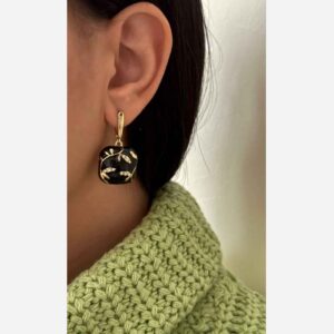 Серьги Минакари с эмалью и камнями — сталь