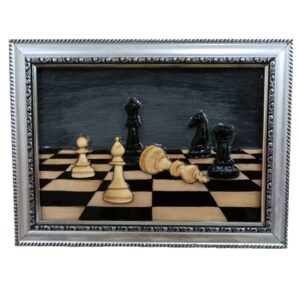 Деревянное панно «Шахматная доска» (мозаика)