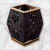 Тёмно-коричневый подсвечник «Солнце» ручной работы