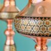Медная масляная лампа в технике хатамкари — традиционный светильник