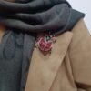Брошь «Божья коровка» из бусин ручной вышивки