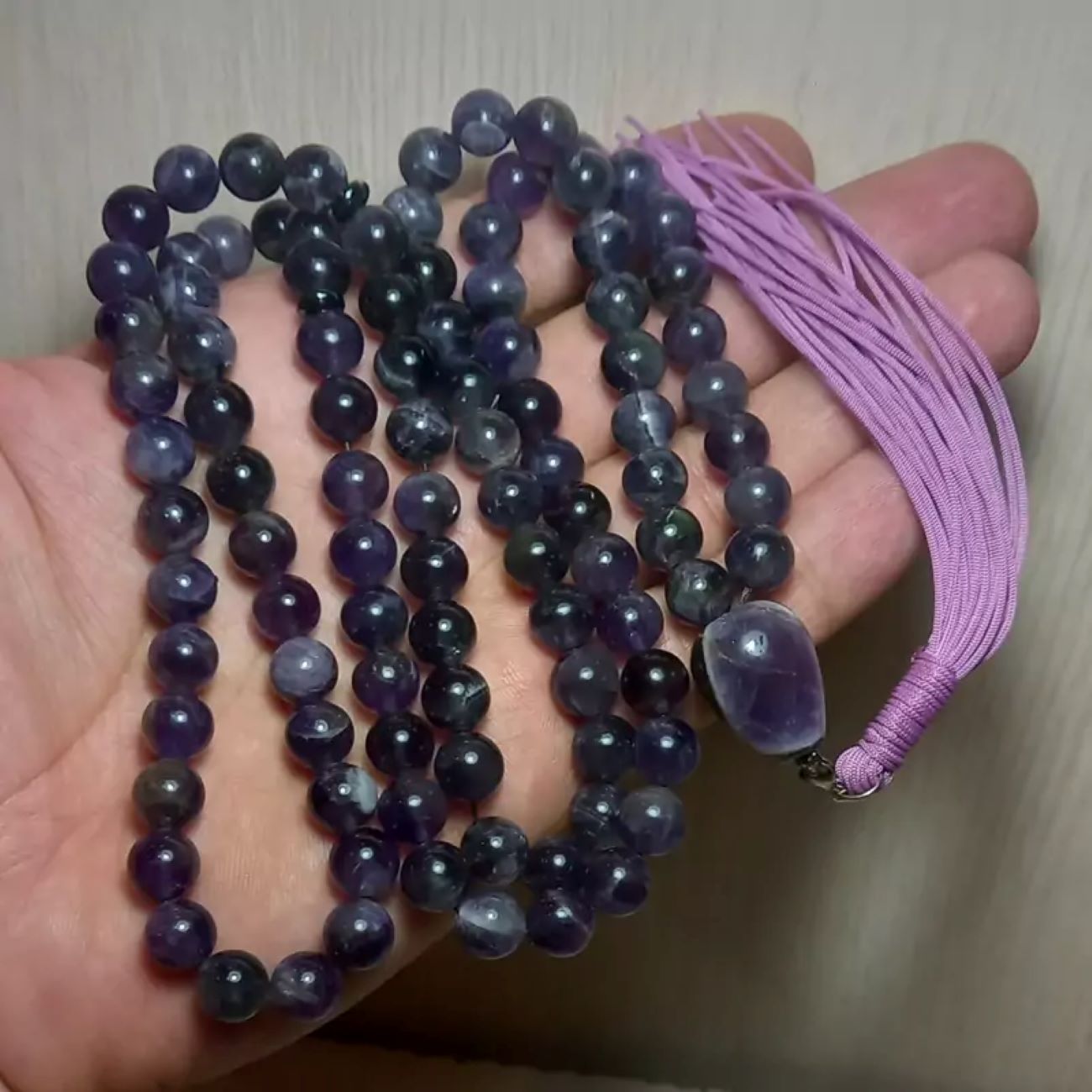 Чётки из натурального аметиста (101 бусина)