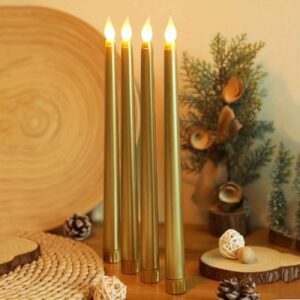 Золотые LED-свечи-колонны (4 шт.)