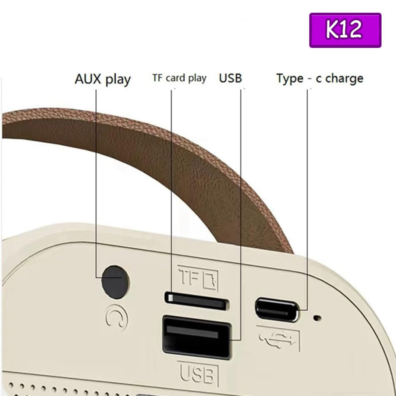 Переносная акустическая колонка K12, Bluetooth 5.0