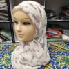 Белый шифоновый платок с цветочным узором