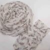 Белый шифоновый платок с цветочным узором