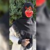 Чёрный шифоновый платок с рукавами