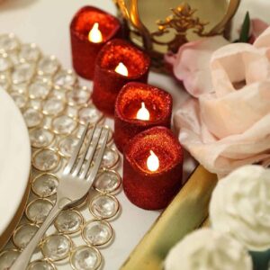 Красные LED-свечи с блеском (набор 10 шт.)