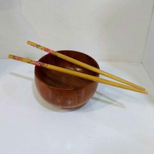 Розовые бамбуковые палочки для еды с цветами (2 шт.)