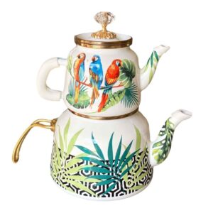 Эмалевый чайник с птицами и цветами (2,1 л)