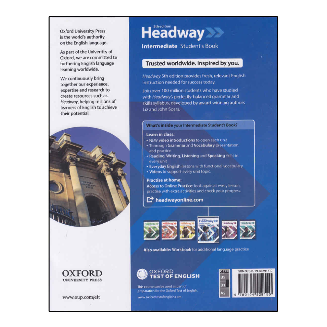 Учебник Headway Intermediate, 5-е издание (Soars, Hancock)