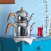 Korkmaz Teapot and Kettle Set Model A196 – Stainless Steel with Chrome-Nickel Plating (1)