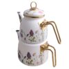 Premium Enamel Tea Kettle Set – Includes Matching Teapot Suitable for Daily Use (1)