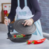 Round Cast Iron Grill Skillet for Camping with Lid (1)