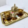 Vintage Brass Tea Set – Intricate Design for Classic Tea Lovers Suitable for Two Person (2)