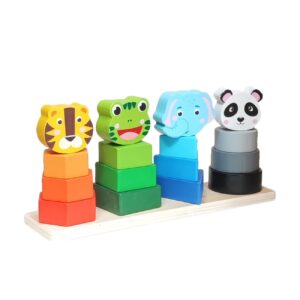 Деревянная игра Монтессори «Животные и формы»
