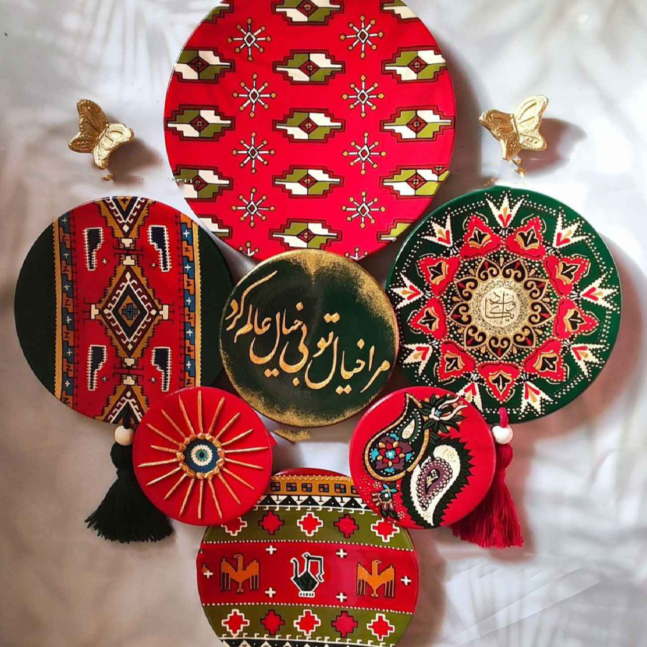 Декоративные тарелки с персидскими стихами (7 шт.)