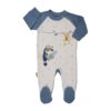 Baby Jumpsuit with Attached Feet (Sock-Style Design) with Animal Pattern (1)