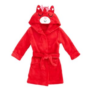 Детский махровый халат «Котик» (4–6 лет) — красный