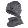 Cozy Knitted Hat and Ring Scarf Set with Plush Fur Lining (1)