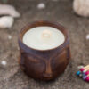 Decorative Wooden Jar Candle, Long-Lasting & Rustic Style with Face Design (5)