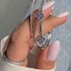 Elegant Double-Line Cuff Bracelet for Women – Van Cleef Design with Colorful Gems (4)