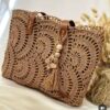Elegant Handwoven Raffia Handbag – Crafted with Soft Paper Yarn (4)