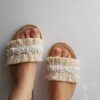 Handmade Macrame Slipper – Boho Style Suitable for Indoor Style with Pearl Design (1)