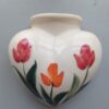 Heart Shaped Ceramic Wall-Mounted Planter, Floral Design (2)