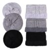 Knitted Hat and Ring Scarf Set with Faux Fur Lining (2)