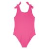 Mermaid Print Girls’ Swimwear One-Piece Bow tie Design (1)