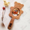 Natural Wood Baby Rattle – Cute Panda Design for Infants (1)