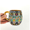 Artisan Enamelled Pottery Mug - Suitable for Hot & Cold Beverage with Floral Pattern (2)