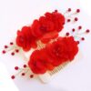 Elegant Metal Hair Comb Clip with Floral Design (3)
