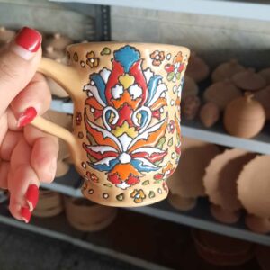 Керамическая кружка с эмалью — ручная работа для чая и кофе