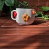 Handcrafted Embossed Floral Ceramic Mug – Fantasy Style with Raised Flower Design (1)