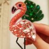 Lovely Beaded Flamingo Brooch – Colorful and Playful (2)