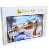 Premium 1000-Piece Jigsaw Puzzle, Winter Village Scene (1)