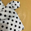 Elegant Mini Scarf – White Base with Black Modern & Beautiful (2)
