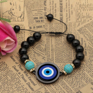 Браслет из бусин с оберегом «Evil Eye»