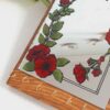 Wooden Mirror Key Hanger with Hand-Painted Red Flowers – Functional Wall Art (2)